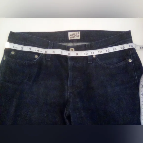 Naked & Famous Denim Raspberry Scratch N Sniff Blue Size 31 100% Cotton